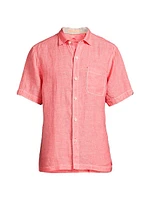 Paradise Breezer Linen Button-Front Shirt