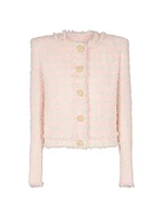 Collarless Tweed Jacket