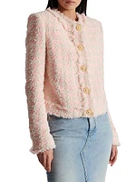Collarless Tweed Jacket