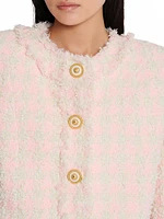 Collarless Tweed Jacket
