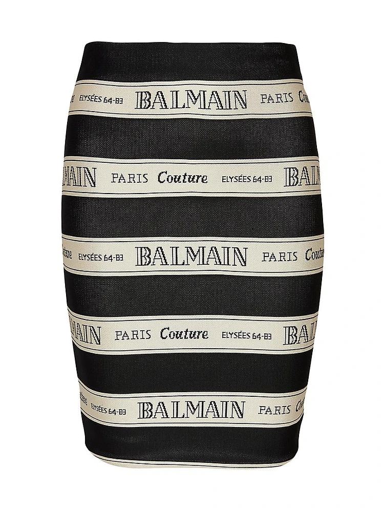Logo Striped Jacquard Miniskirt