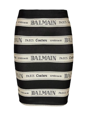Logo Striped Jacquard Miniskirt