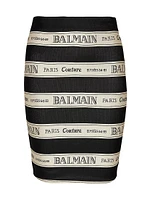 Logo Striped Jacquard Miniskirt