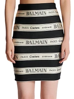 Logo Striped Jacquard Miniskirt