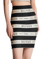 Logo Striped Jacquard Miniskirt
