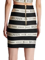 Logo Striped Jacquard Miniskirt