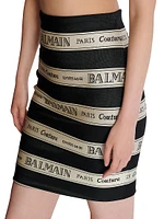 Logo Striped Jacquard Miniskirt