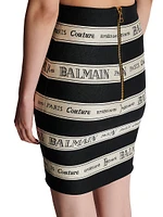 Logo Striped Jacquard Miniskirt
