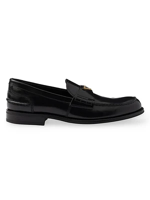 Brushed Leather Loafers
