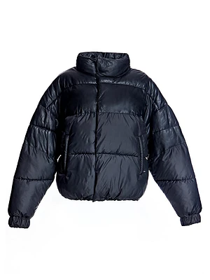 Men's Leather Puffer Jacket