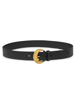 Leather Moon Buckle Belt