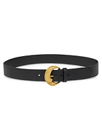 Leather Moon Buckle Belt