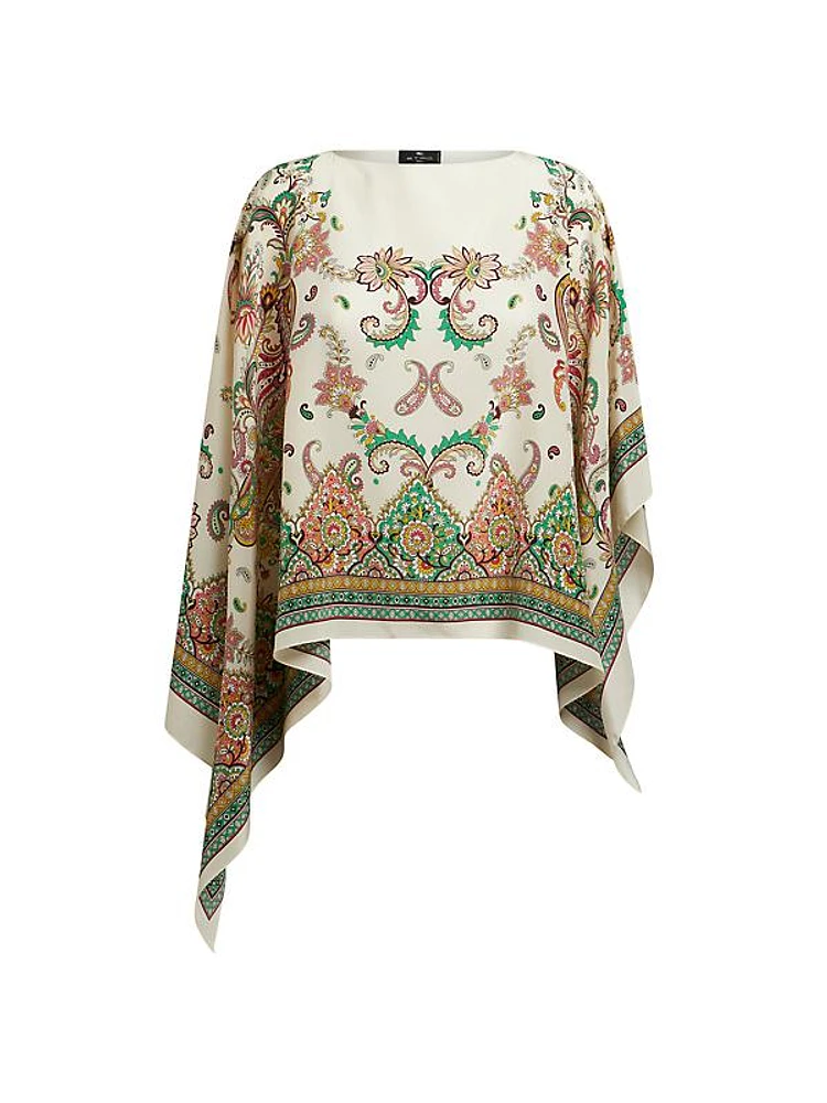 Paisley Silk Drape Top