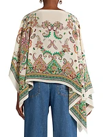 Paisley Silk Drape Top