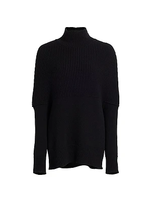 Matea Mock Turtleneck Long-Sleeve Sweater