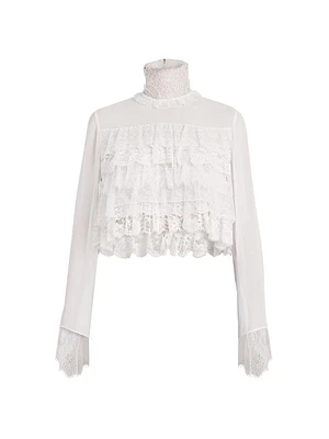 Lace Ruffle Crop Top