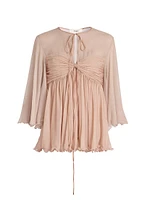 Gathered Silk Georgette Blouse