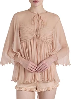 Gathered Silk Georgette Blouse