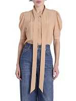 Silk Tie neck Blouse