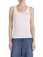 Logo Cotton Rib-Knit Tank Top
