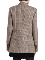 Check Wool-Blend Double-Breasted Blazer