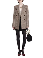 Check Wool-Blend Double-Breasted Blazer