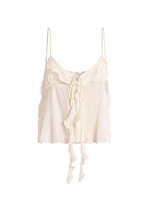 Silk Tie-Front Cami Top