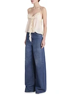 Silk Tie-Front Cami Top