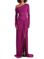 Polyta Jersey One-Shoulder Gown