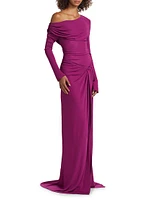 Polyta Jersey One-Shoulder Gown