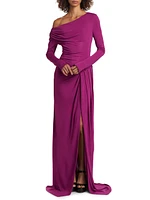 Polyta Jersey One-Shoulder Gown