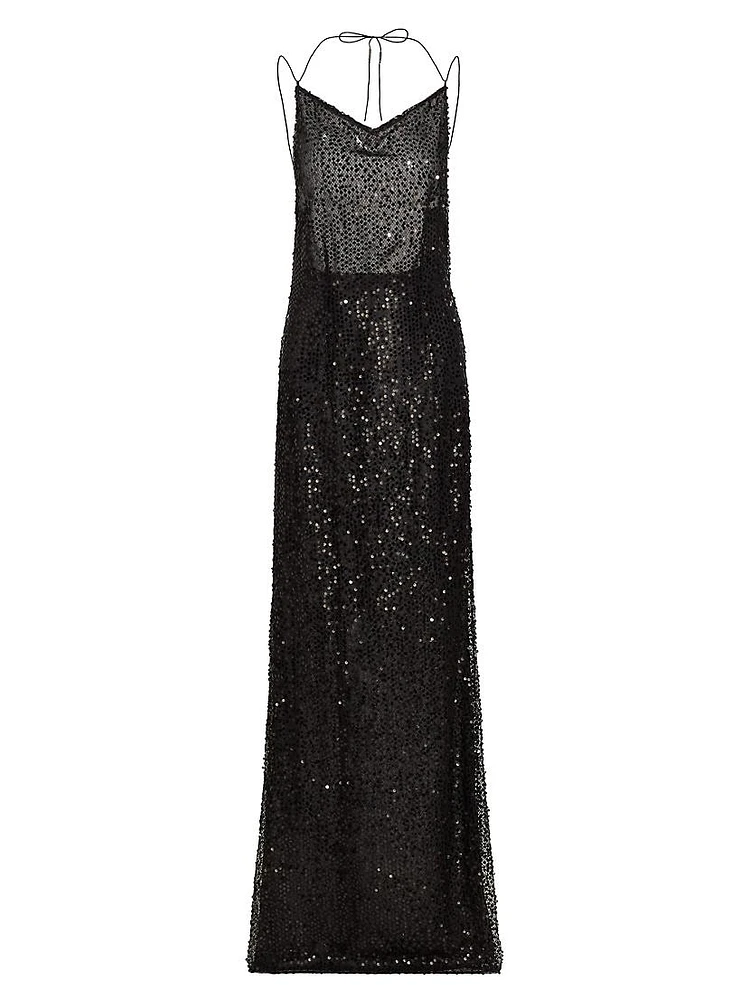 Hebe Sequined A-Line Gown