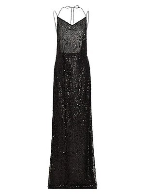 Hebe Sequined A-Line Gown