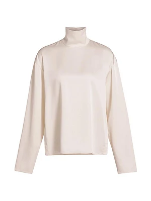 Olall Satin Turtleneck Top