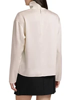 Olall Satin Turtleneck Top