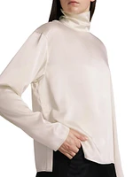 Olall Satin Turtleneck Top
