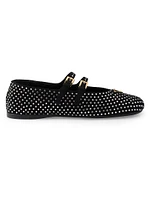 Suede Ballerinas with Crystals