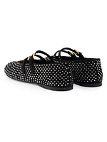 Suede Ballerinas with Crystals
