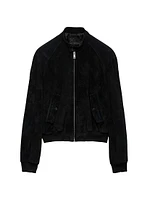 Suede Bomber Jacket
