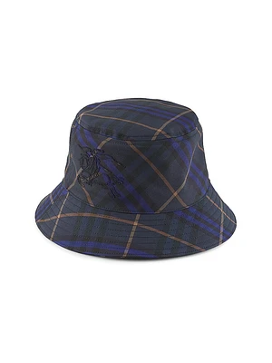 Equestrian Knight Design Check Bucket Hat