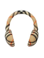 Check Wool Earmuffs