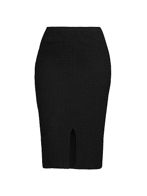 Textured Knit Midi Skirt
