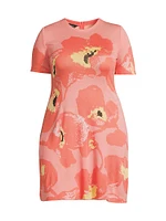 Jacquard Short-Sleeve Minidress
