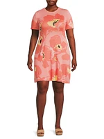 Jacquard Short-Sleeve Minidress