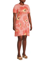 Jacquard Short-Sleeve Minidress
