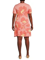 Jacquard Short-Sleeve Minidress