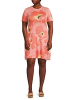 Jacquard Short-Sleeve Minidress
