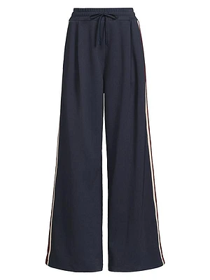 Marsala Stripe Cotton-Blend Pants