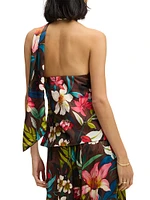 Cecilia Floral Silk-Blend Blouse