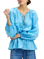 Mazie Silk-Blend Peplum Blouse